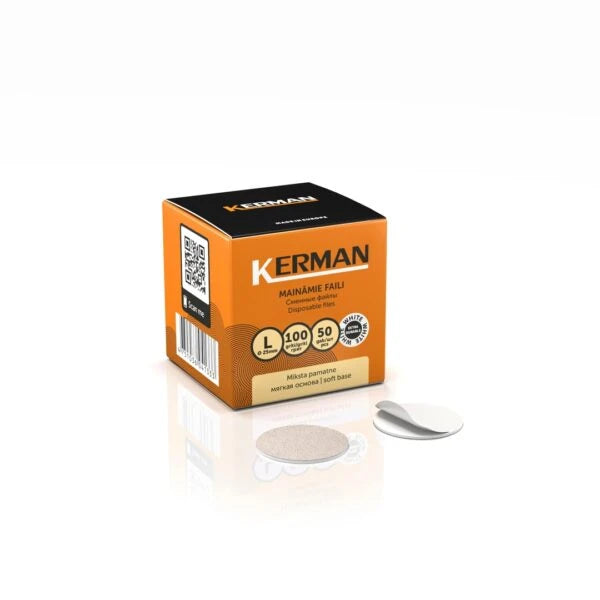 KERMAN refill pads for Pedicure disc L soft 100 gritt (50pcs)