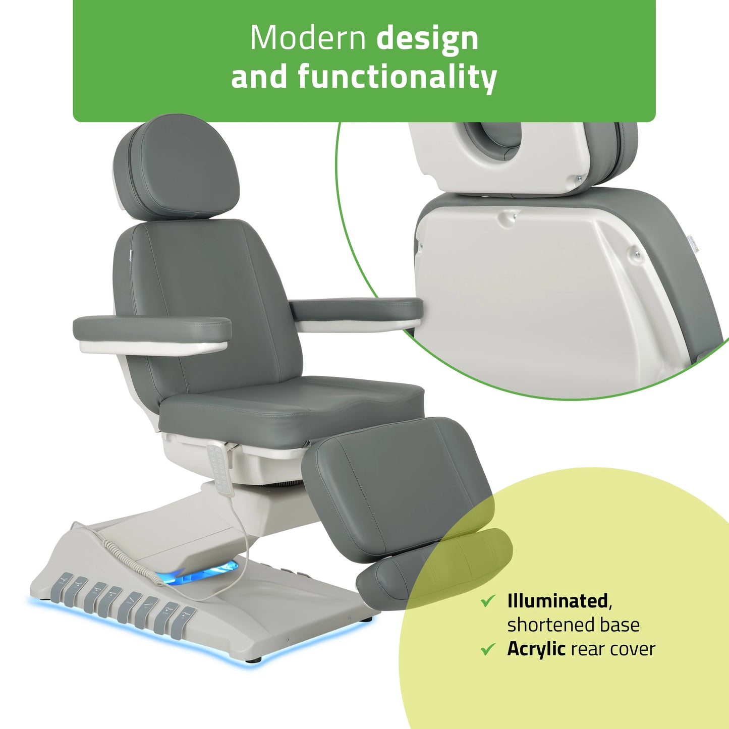 Electric beauty chair Luxoria PRO 5 k721 ash grey