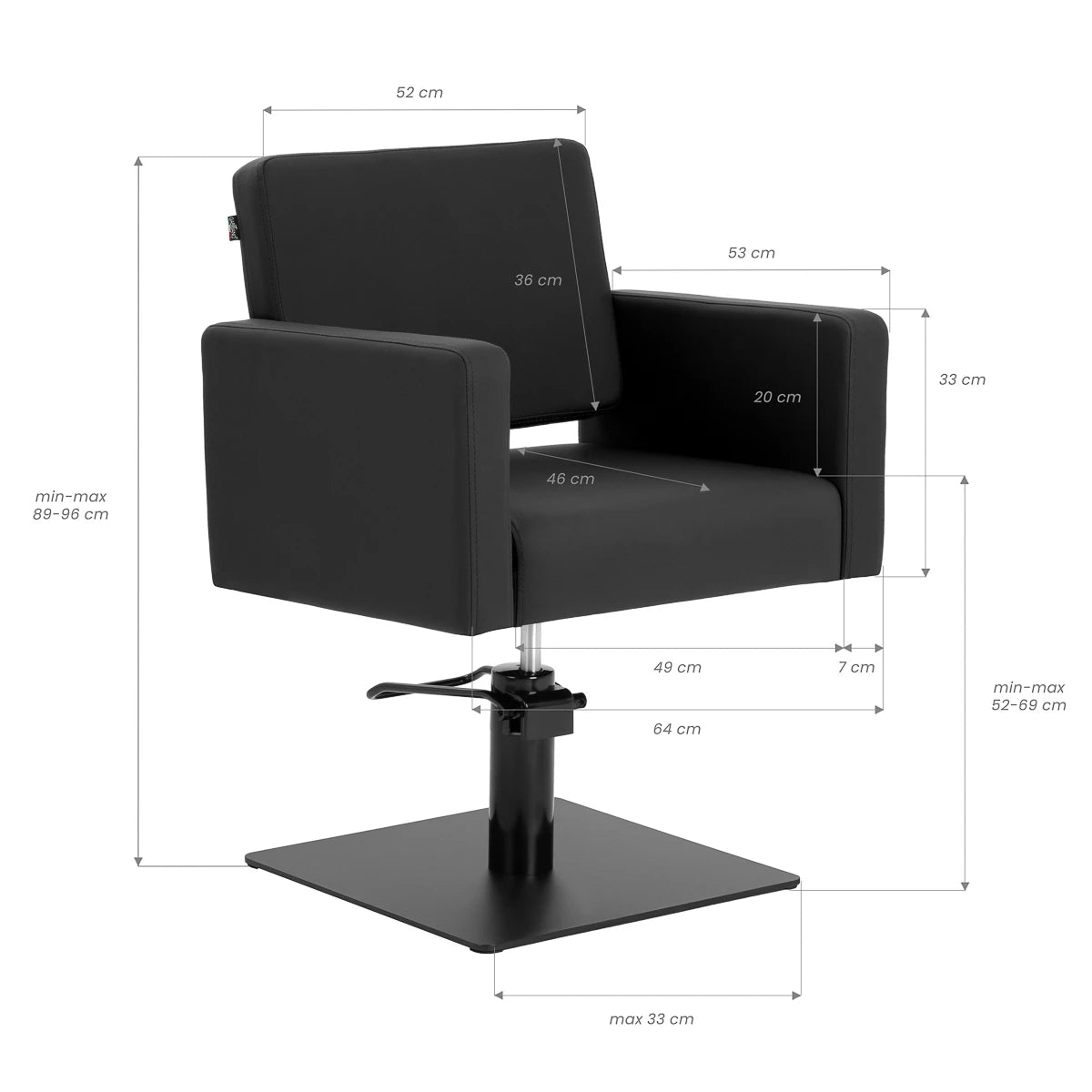 Gabbiano Vitoria hairdressing chair black