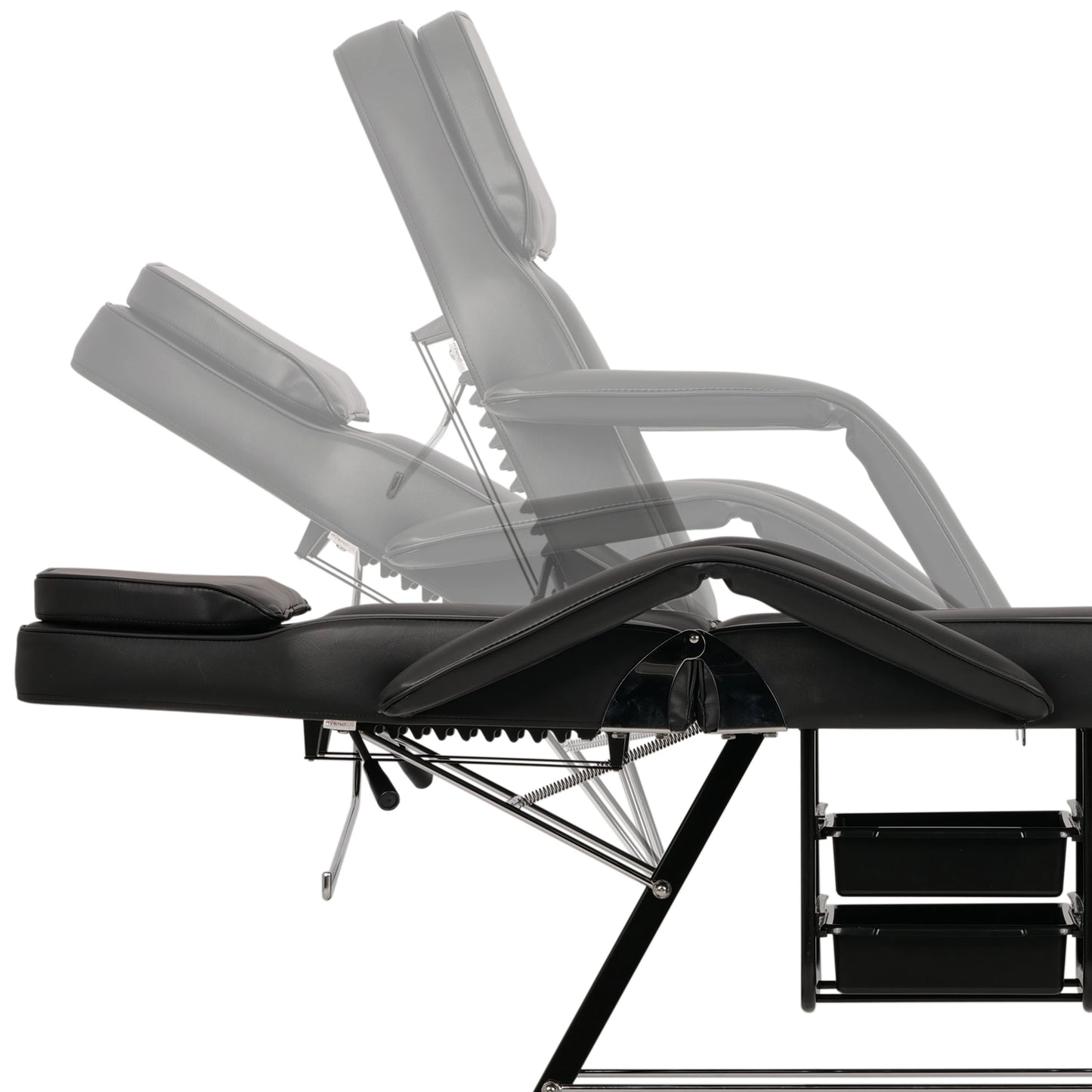 ARIA NERO beauty chair with trays, black