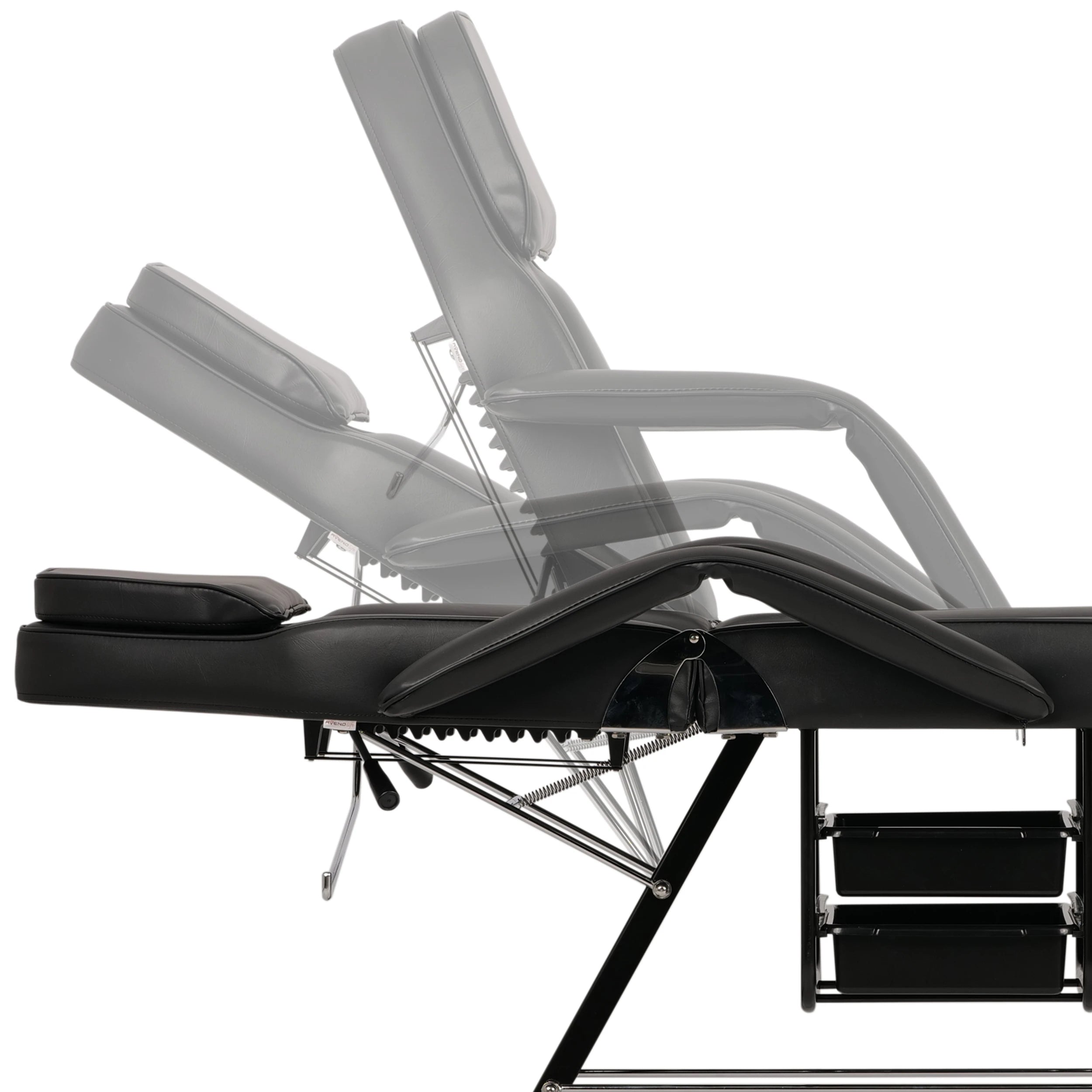 ARIA NERO beauty chair with trays, black