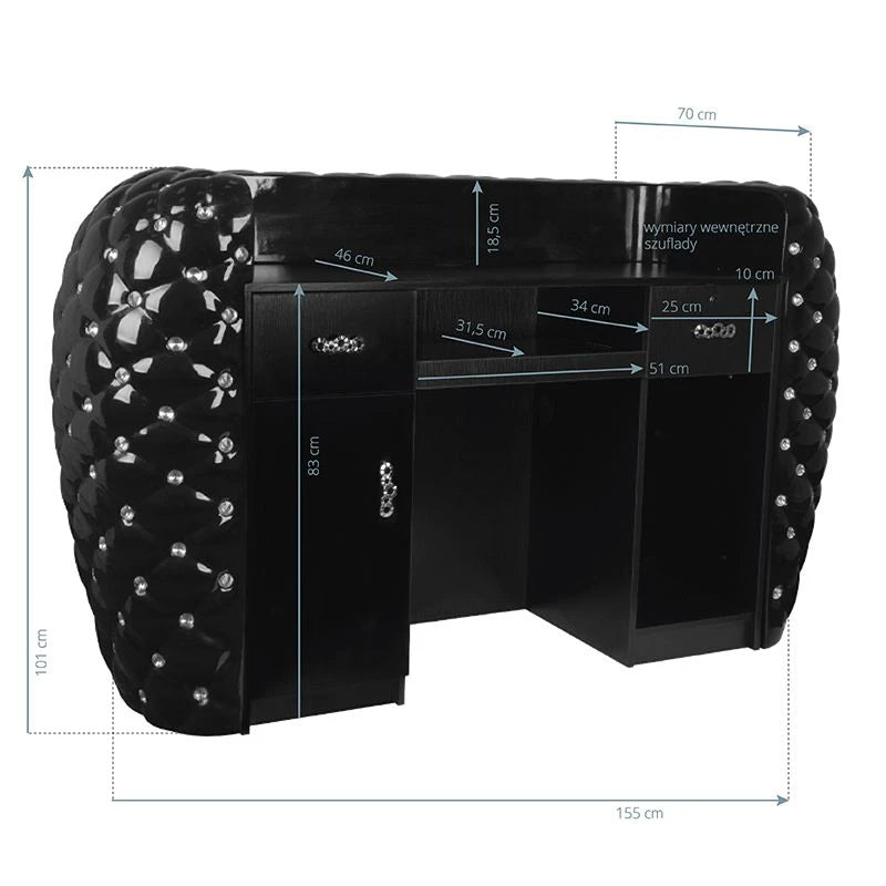 Reception desk, GABBIANO DIAMOND, black