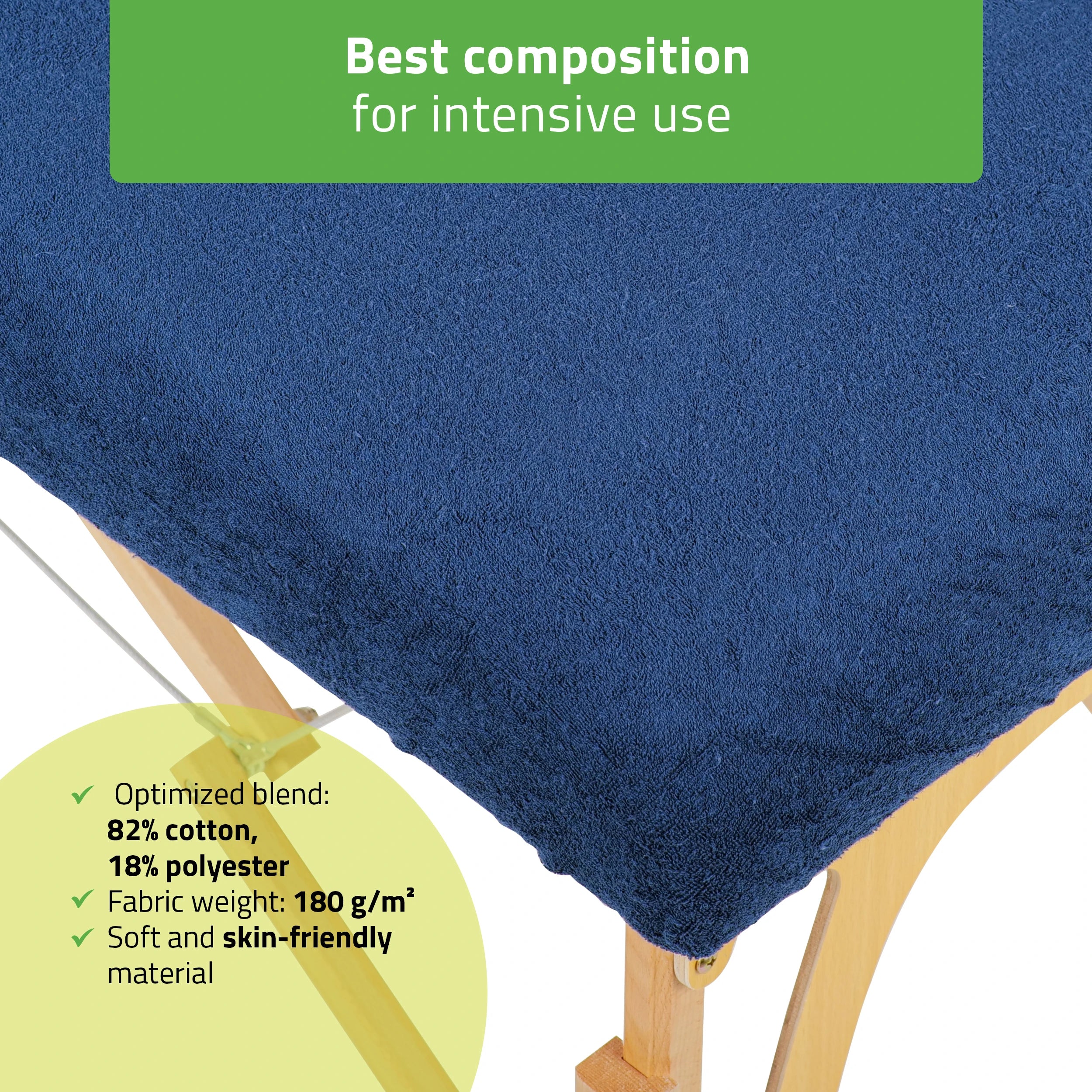 1-piece terry sheet for folding tables – 60/165 cm, navy blue