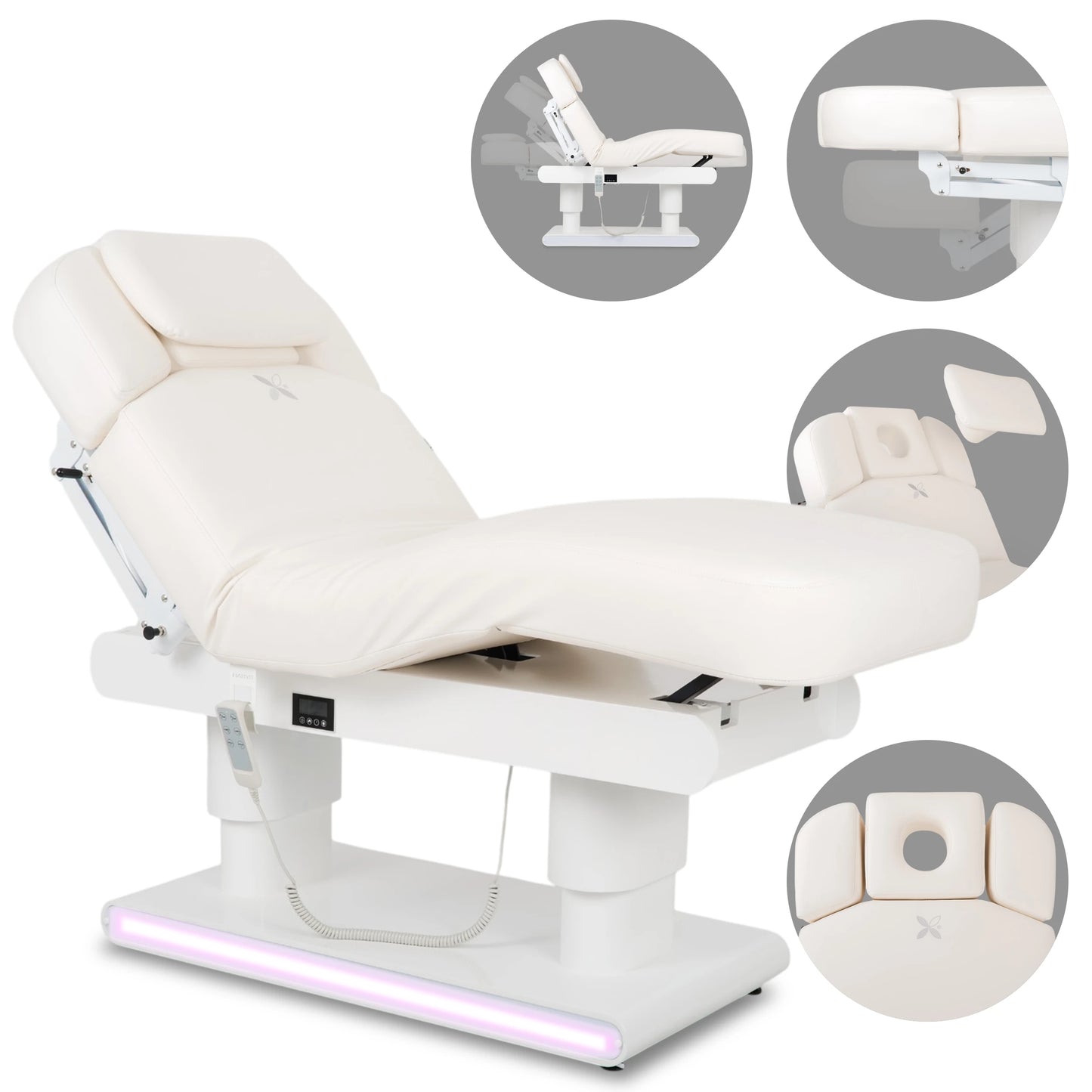 Luxury beauty bed Eterna Gentle Flex k901 white  – 4 motors