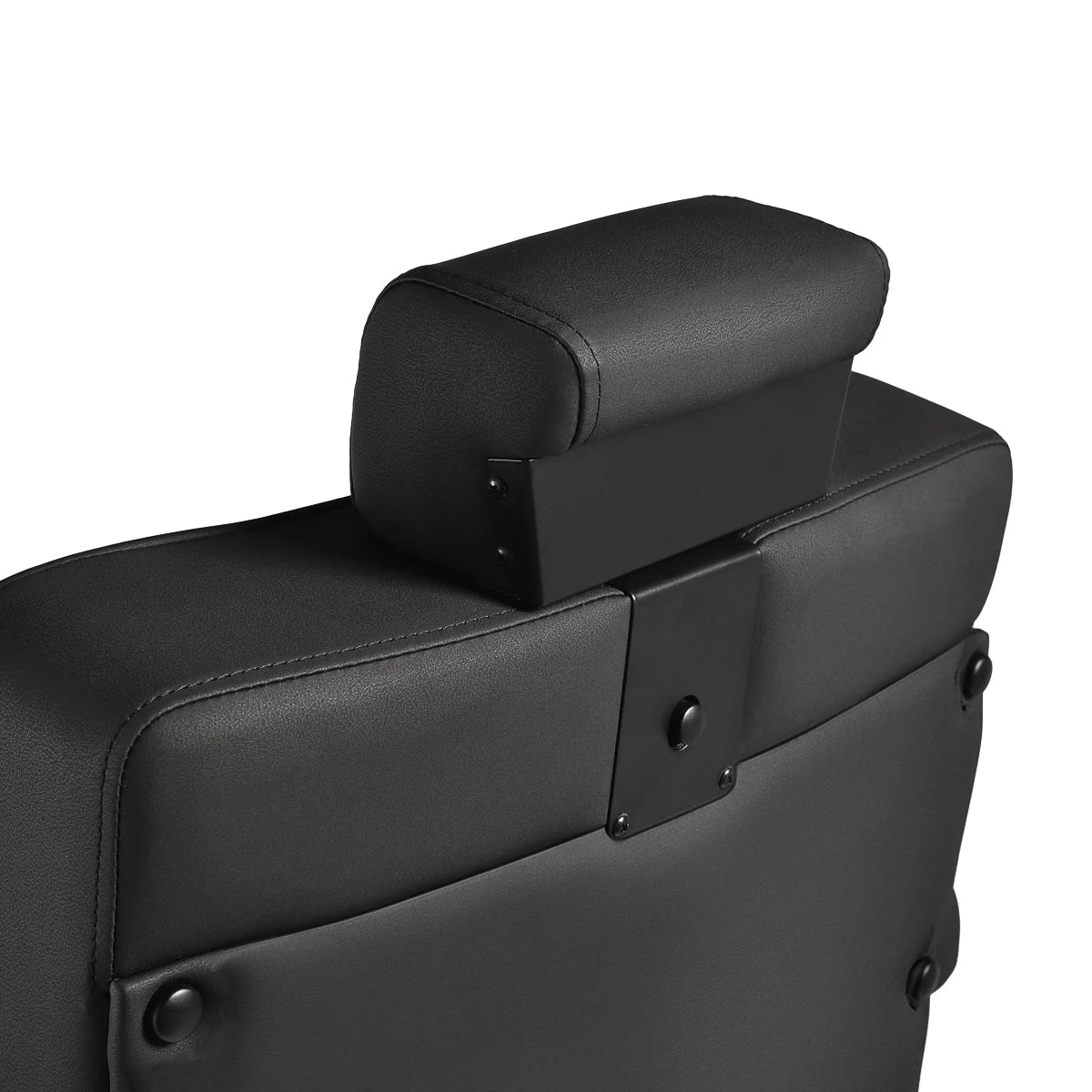 Gabbiano Levi barber chair with black frame black without stitching at the back