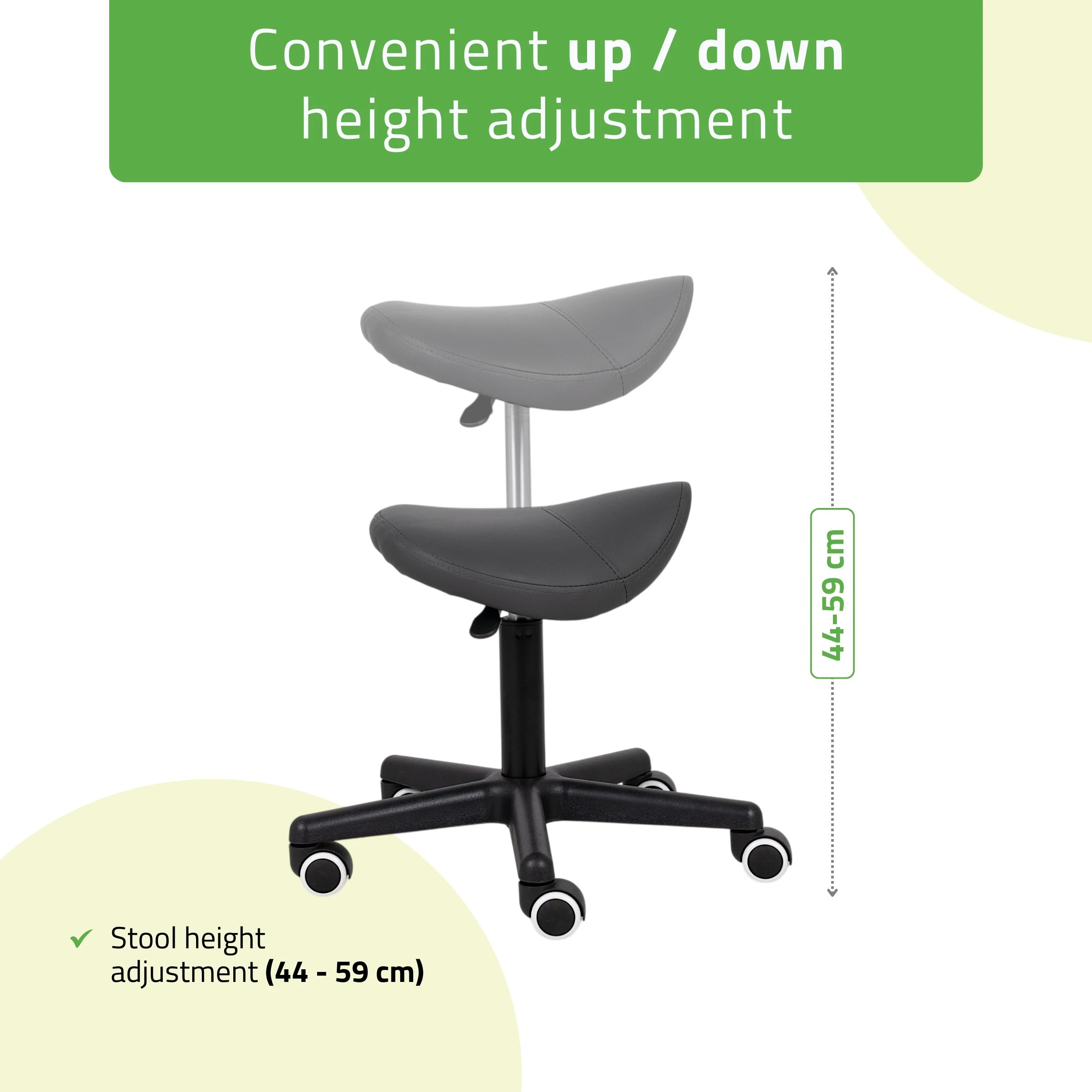 Saddle stool LUMO, Comfy Base k521 grey