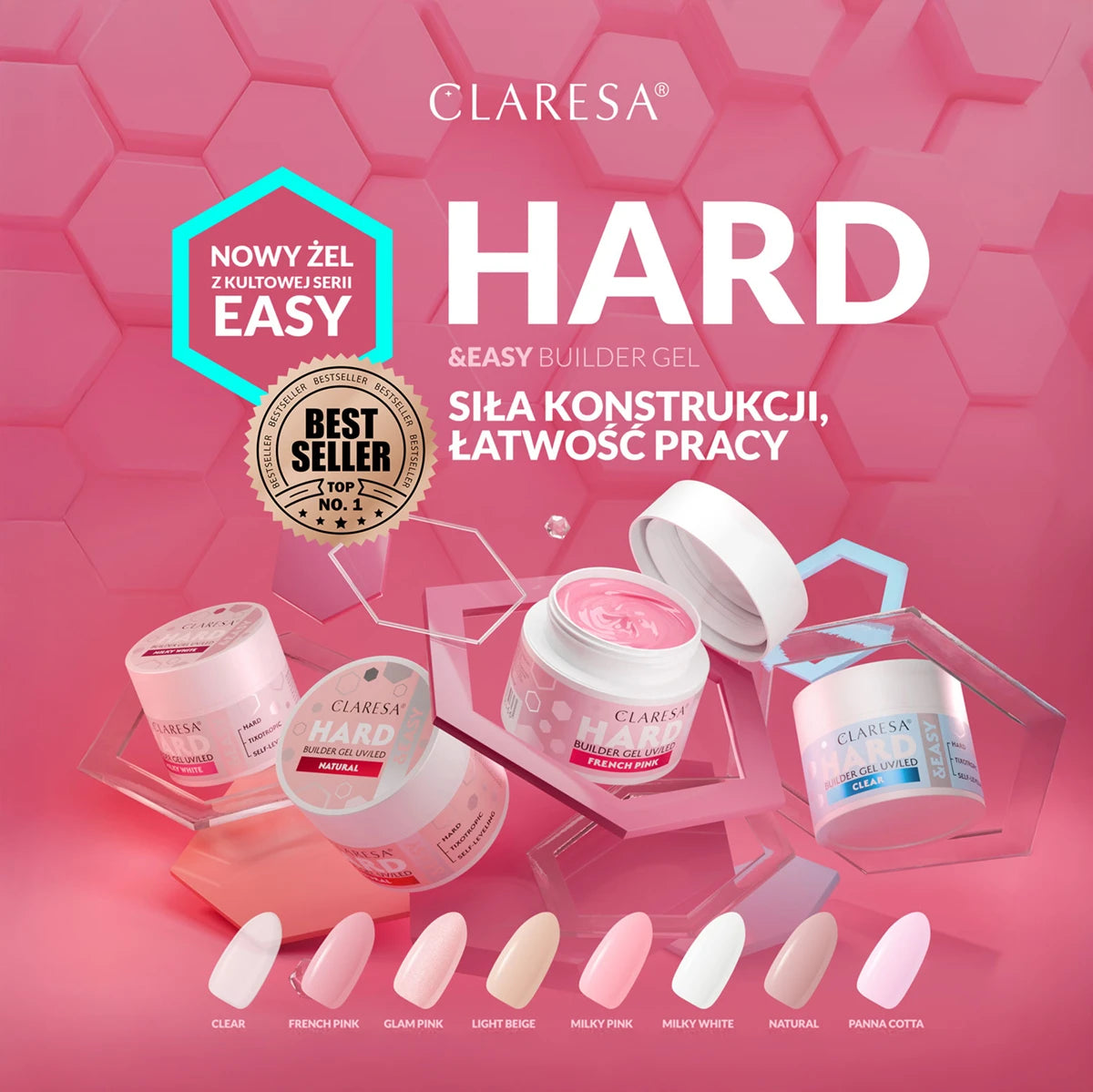 HARD&EASY BUILDER GEL MILKY PINK 45g