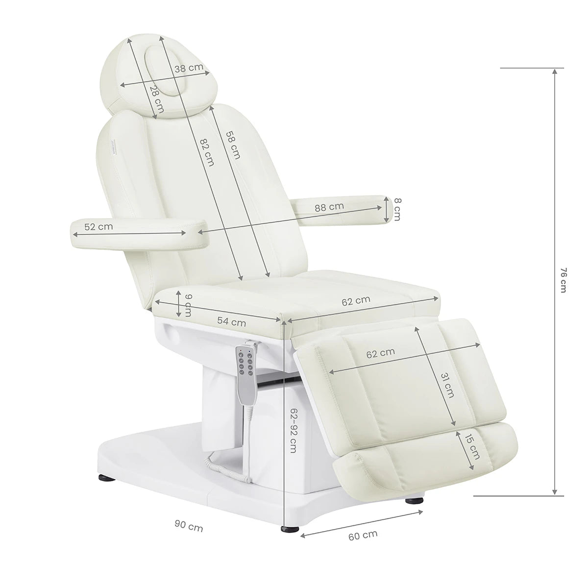 Beauty bed-couche AZZURRO 708a, 4 motors, white