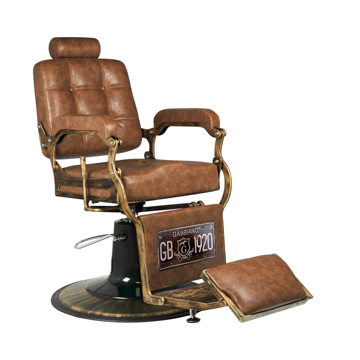 Barber Chair Gabbiano boss old leather light brown