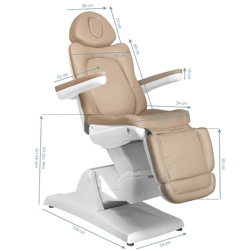 Beauty bed-couche AZZURRO 870, 3 motors, cappuccino