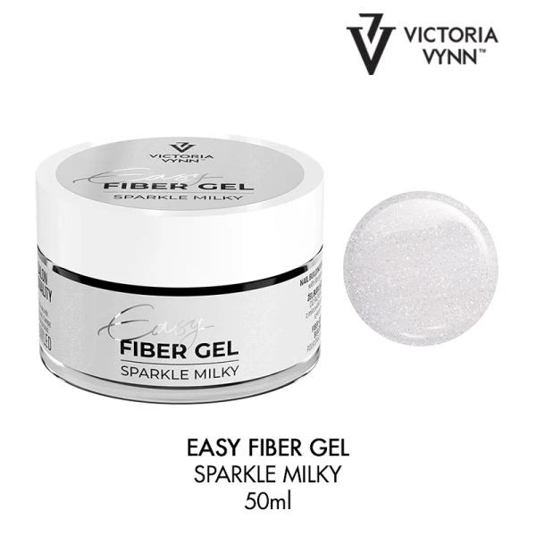 Easy Fiber Gel with glass fibre, Sparkle Milky 50ml