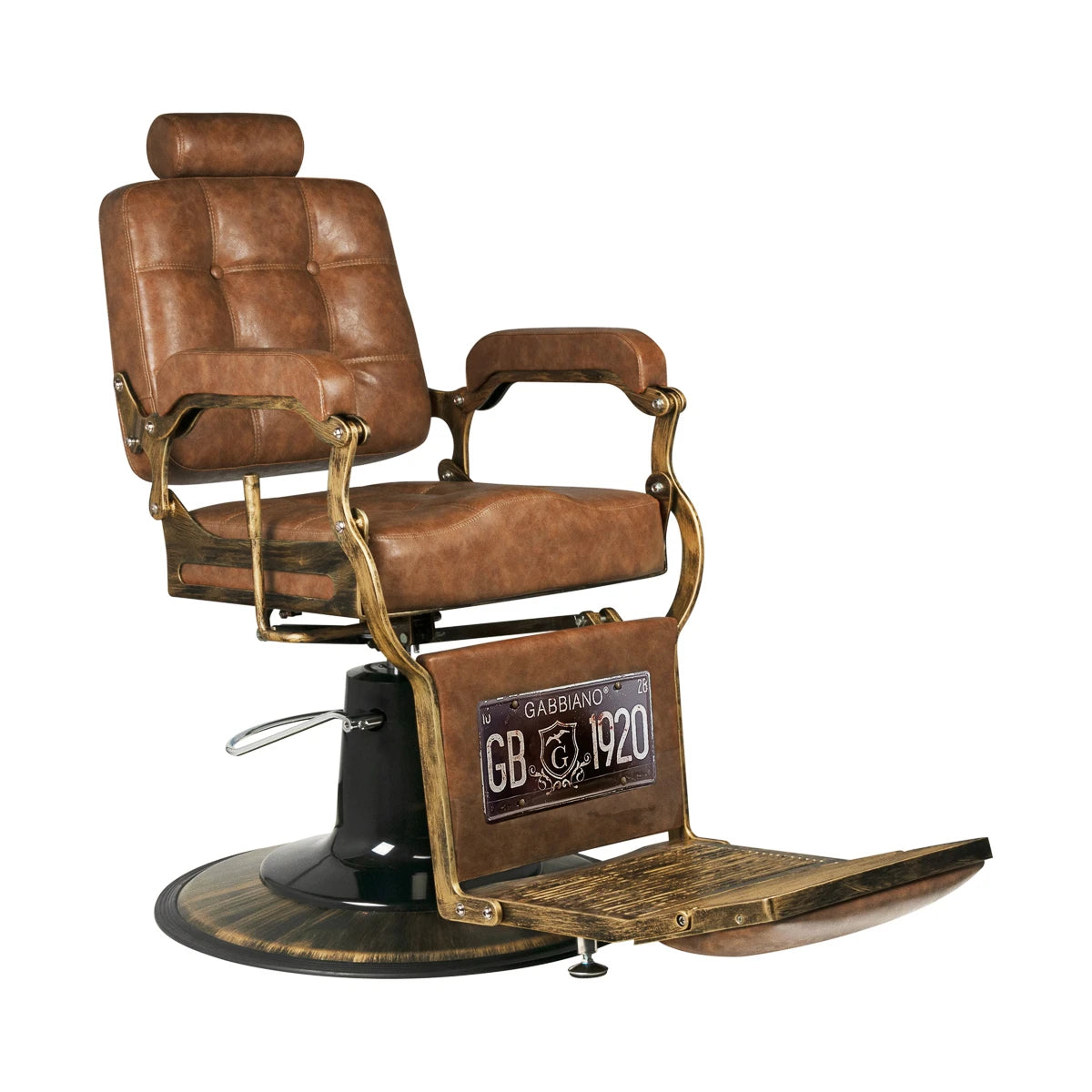 Barber Chair Gabbiano boss old leather light brown