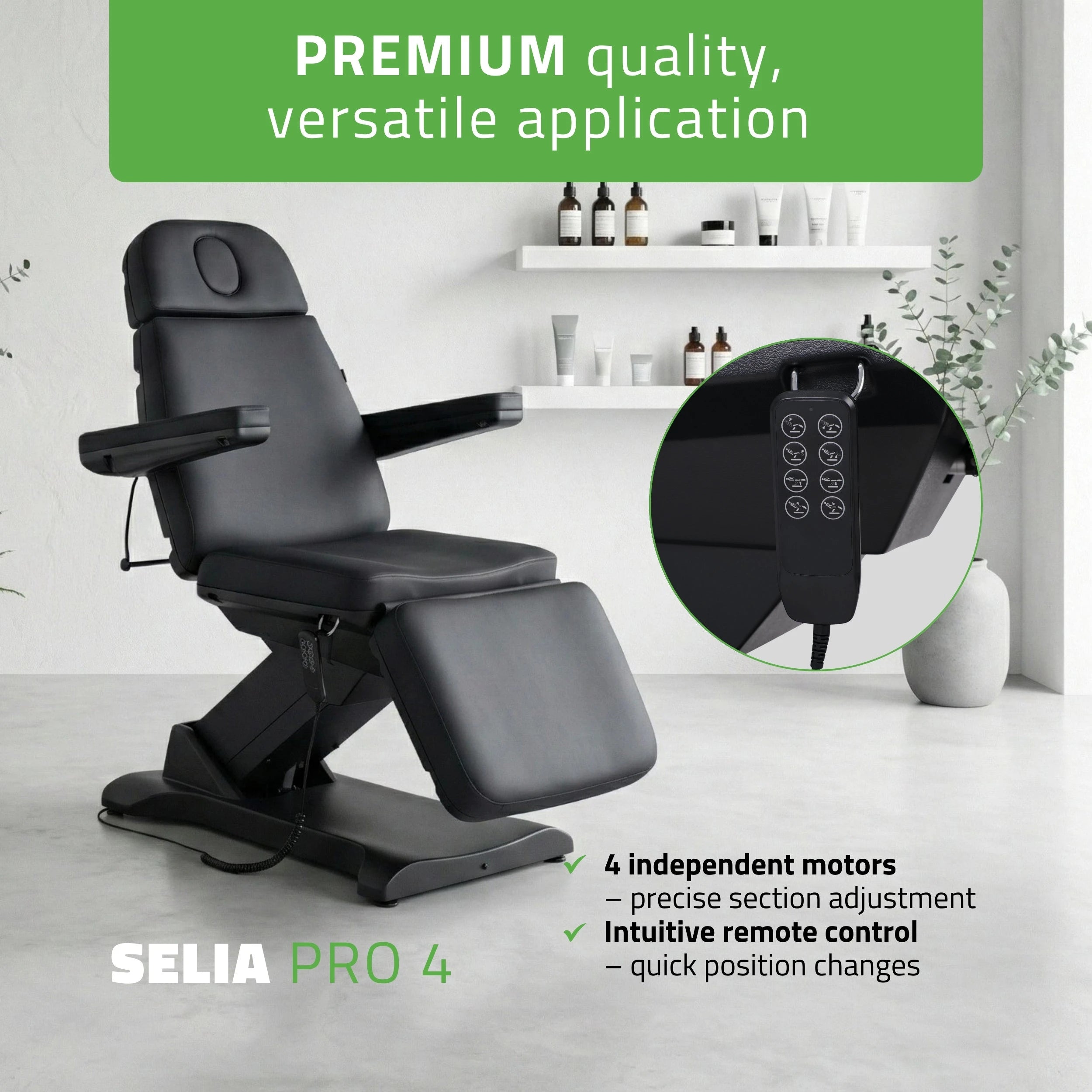 Electric beauty chair Selia PRO 4 Touch Core k315 black