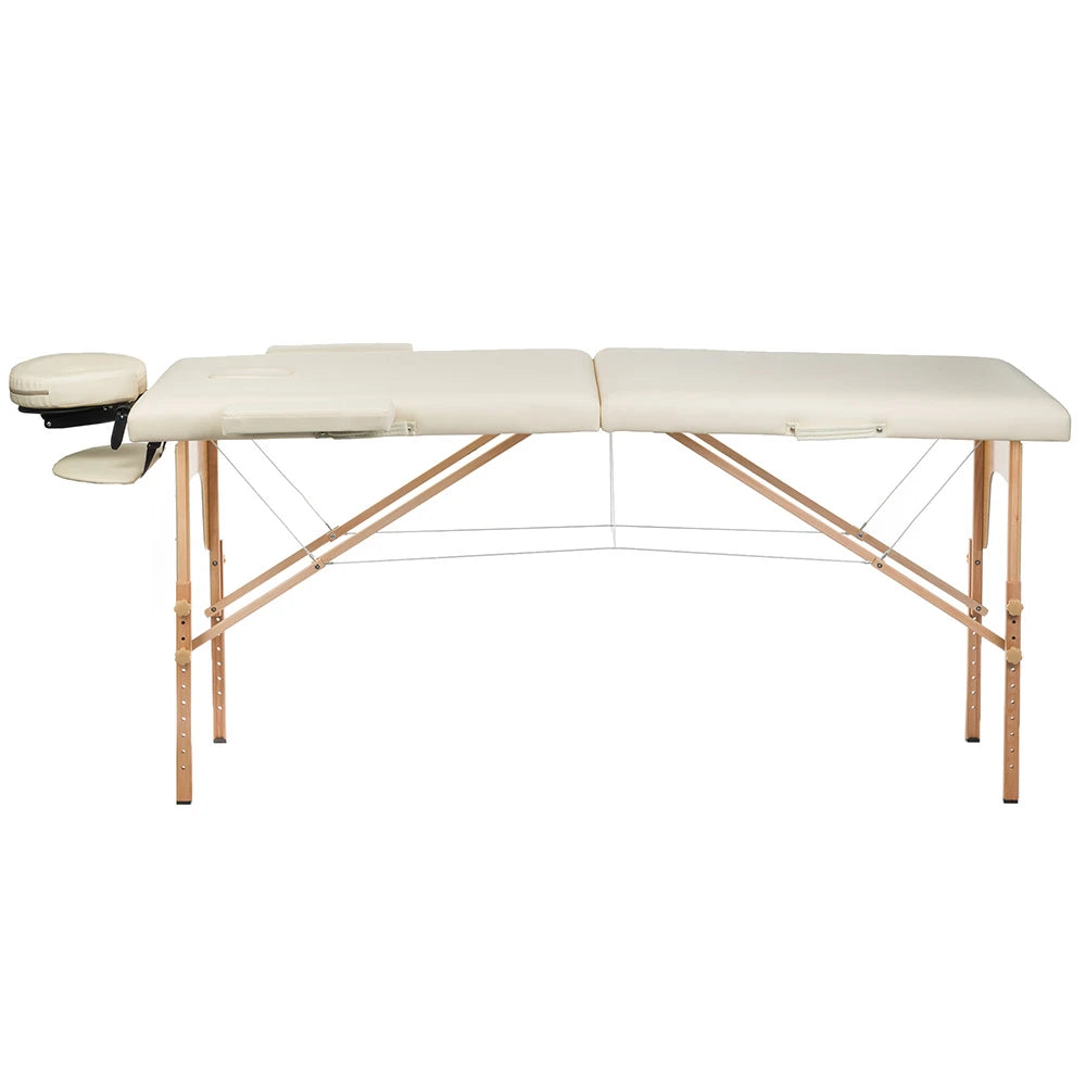 Folding massage table COMFORT 10, cream