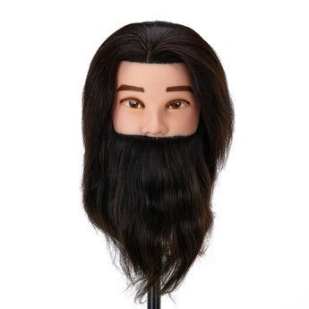 Gabbiano WZ4 beard training head, natural hair, color 1H, length 8"+6"