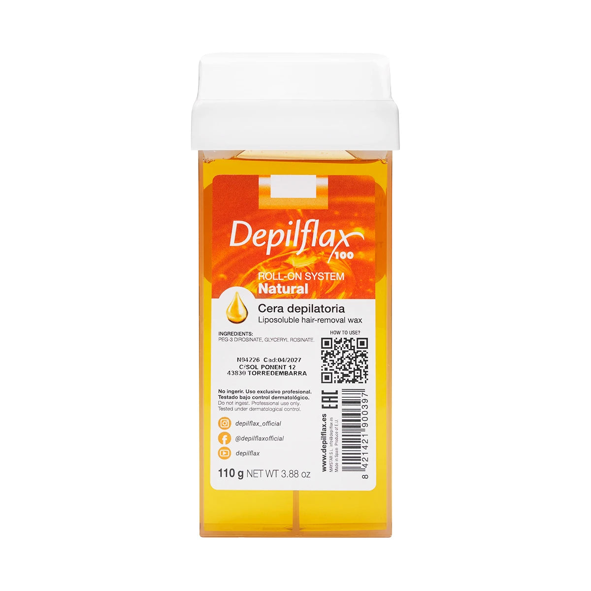 Depilflax 100 depilatory wax, natural roll 110g