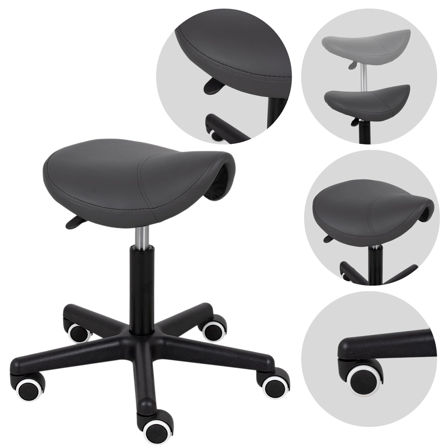 Saddle stool LUMO, Comfy Base k521 grey