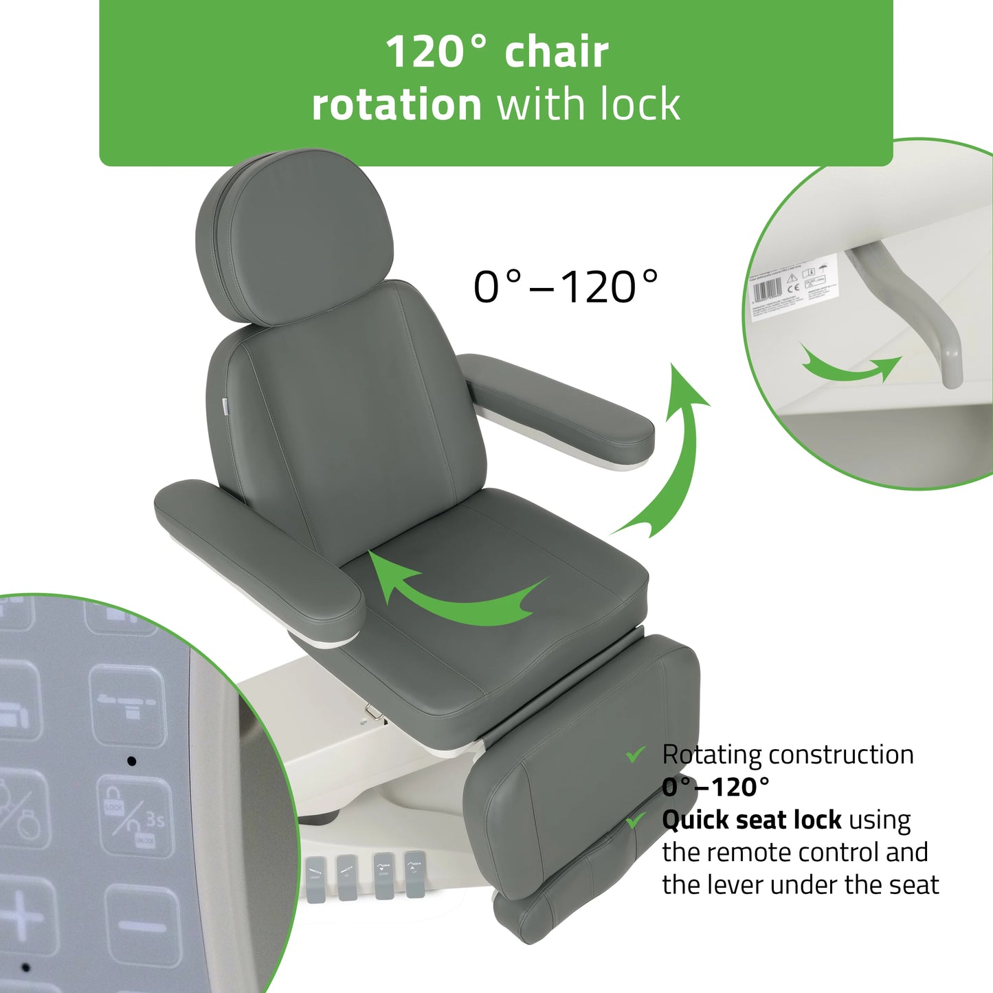 Electric beauty chair Luxoria PRO 5 k721 ash grey