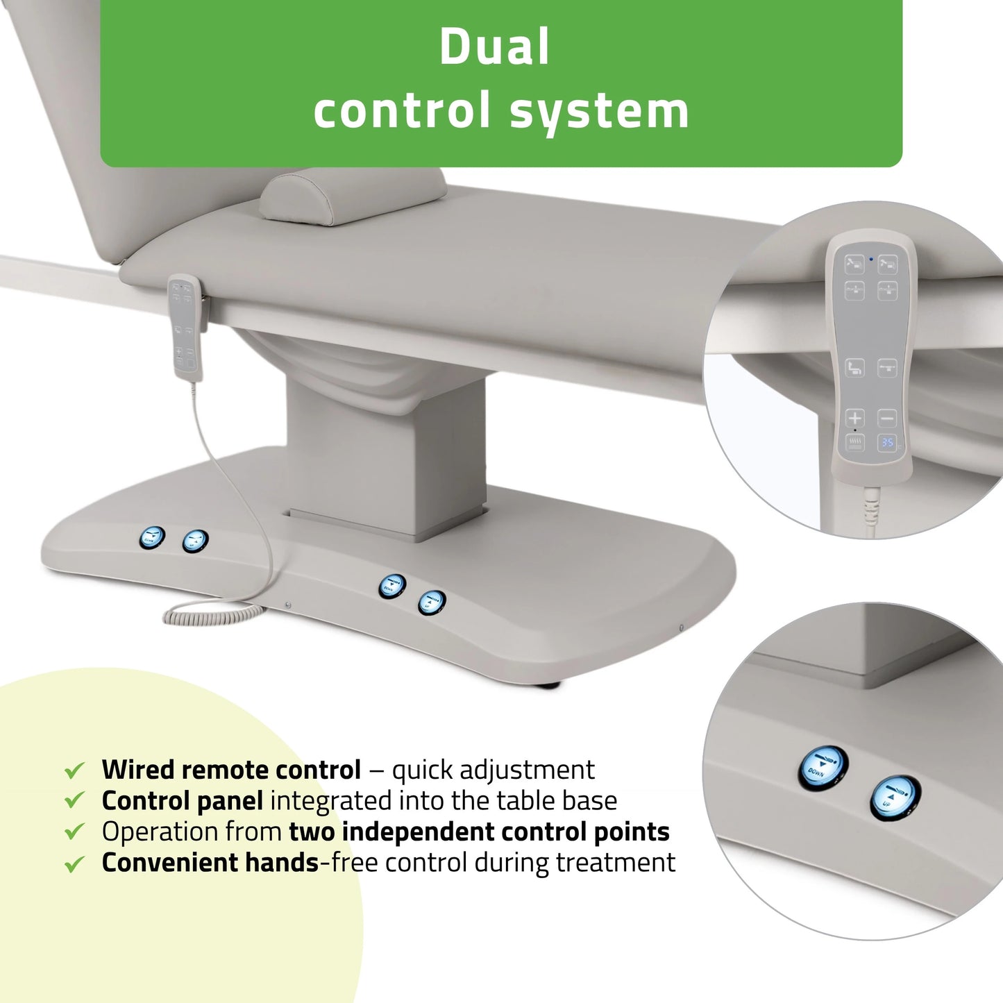 Electric treatment table Estella ERGO 2, Grey – 2 Motors