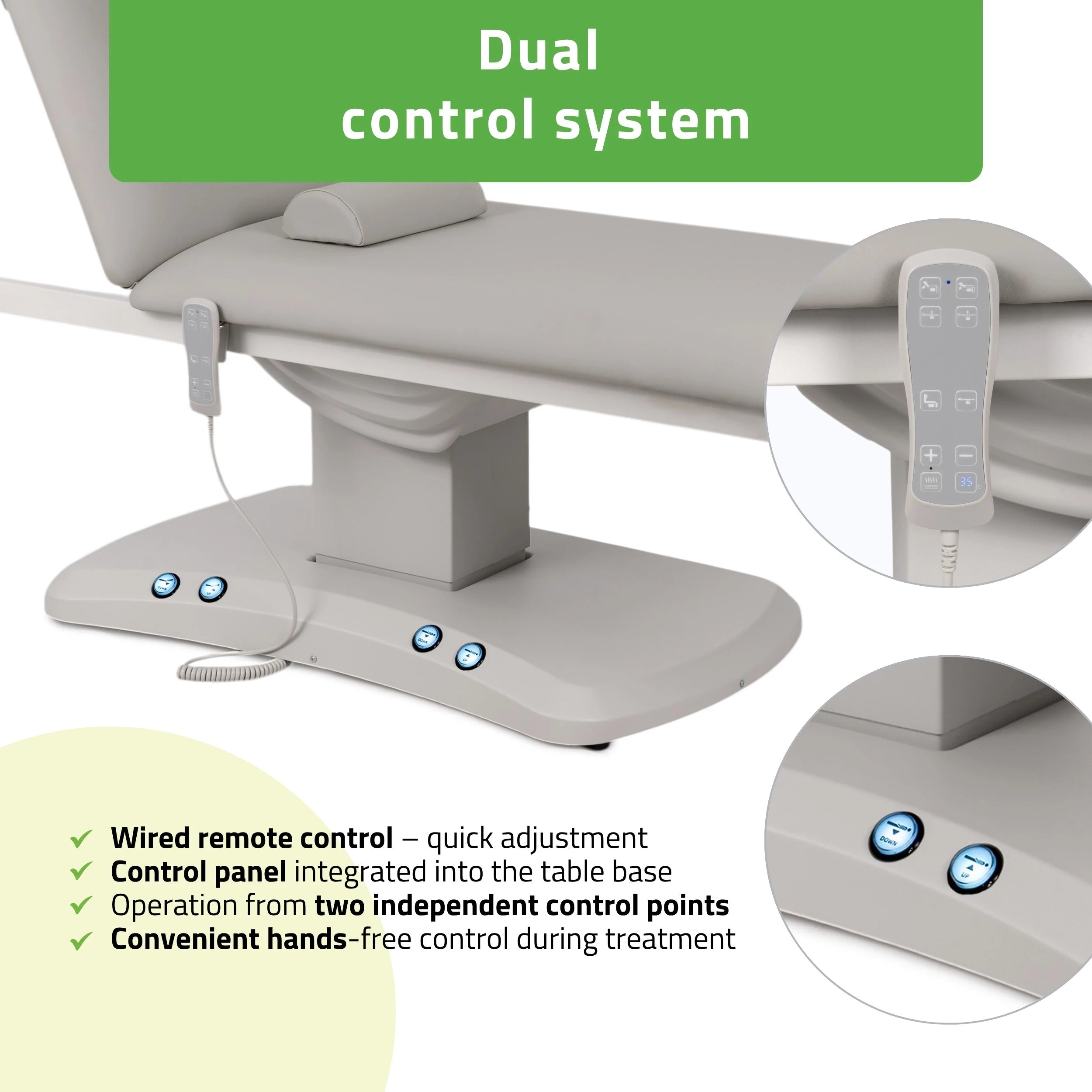 Electric treatment table Estella ERGO 2, Grey – 2 Motors