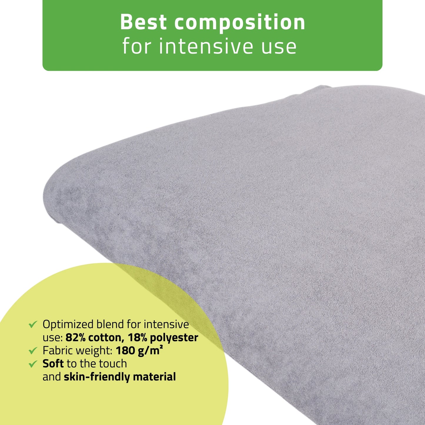 Frotte sheet with elastic and ties for cosmetic chair, 70 × 190 cm gray