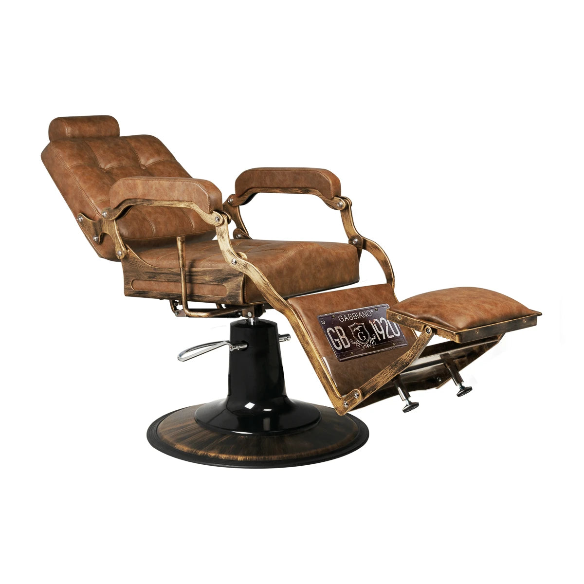 Barber Chair Gabbiano boss old leather light brown