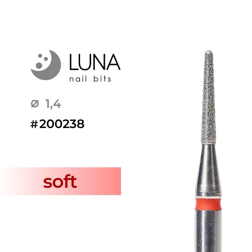 Diamond Drill Bit Rounded Cone 1.4-8, Red Fine Grit