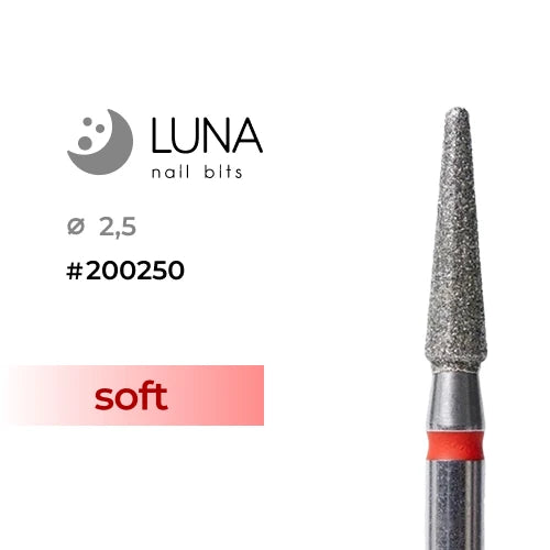 Diamond Nail Drill Bit Round End Cone 2.5-10 Red Fine Grit