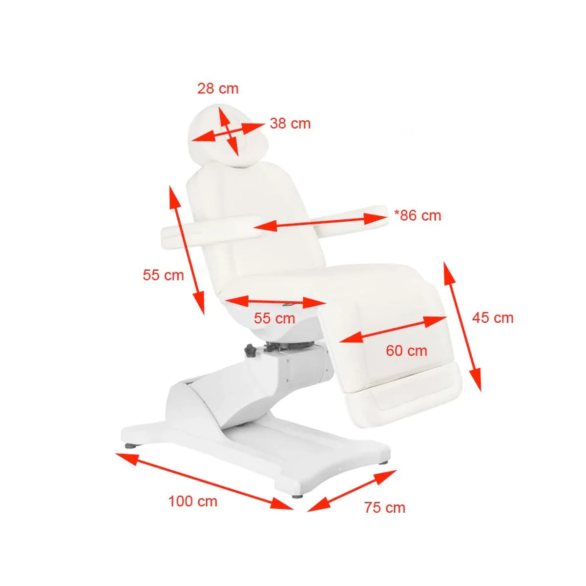 Beauty bed-couche AZZURRO 869a rotary, 4 motors, white