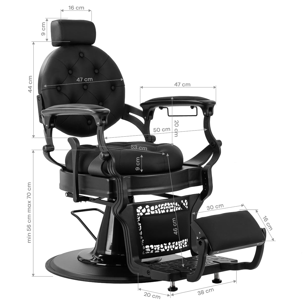 Barber chair Gabbiano Niccolo Black