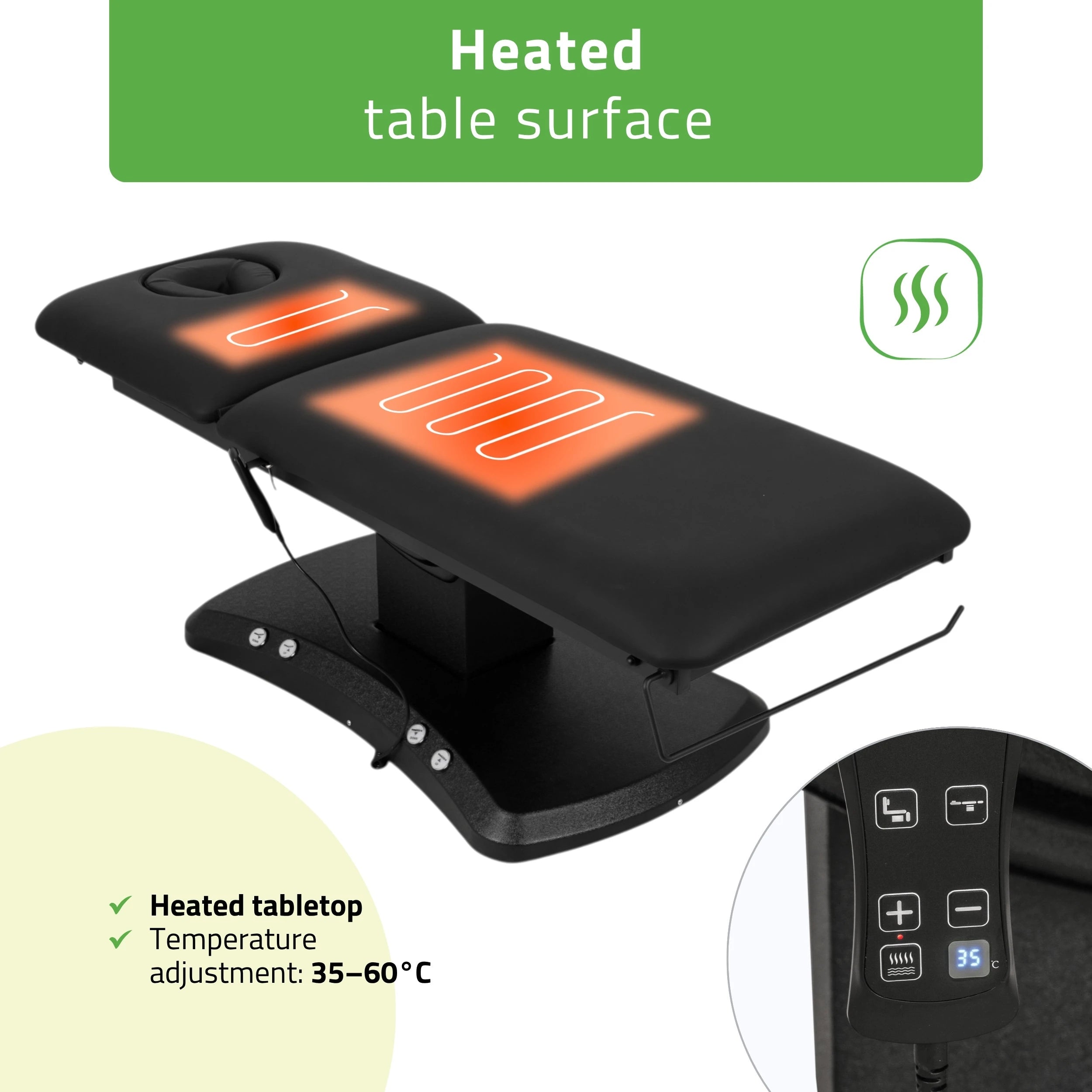 Electric treatment table Estella ERGO 2, k715 black – 2 motors