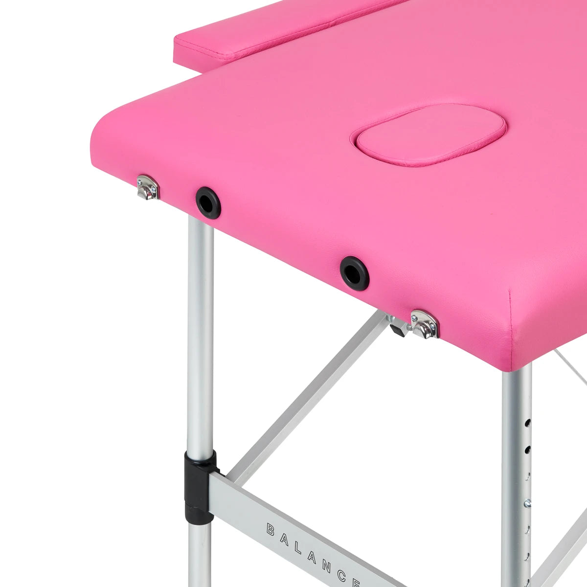 BALANCE aluminium folding massage table 2 segment pink