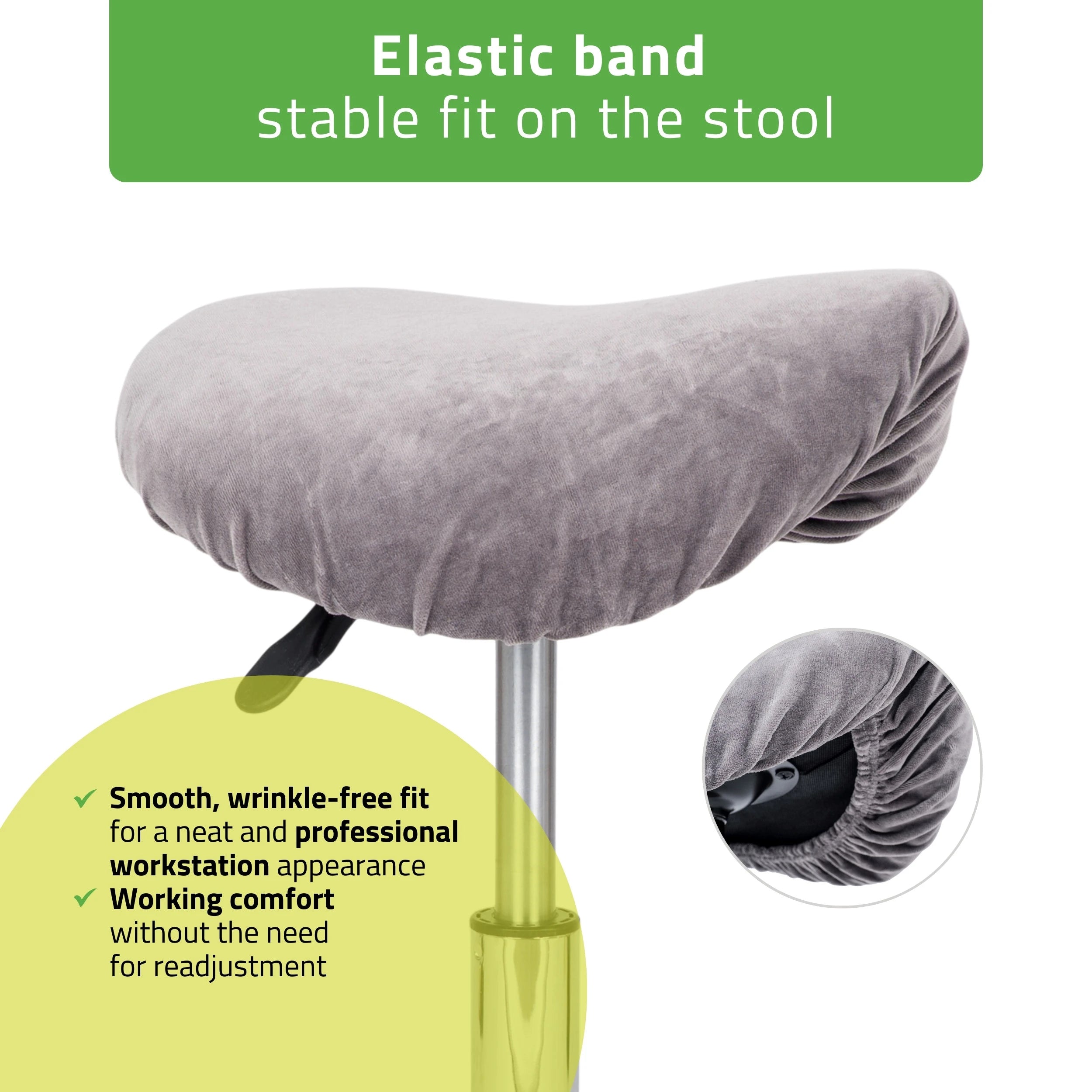 Velour cover with elastic for stool, diameter 60 cm graphite