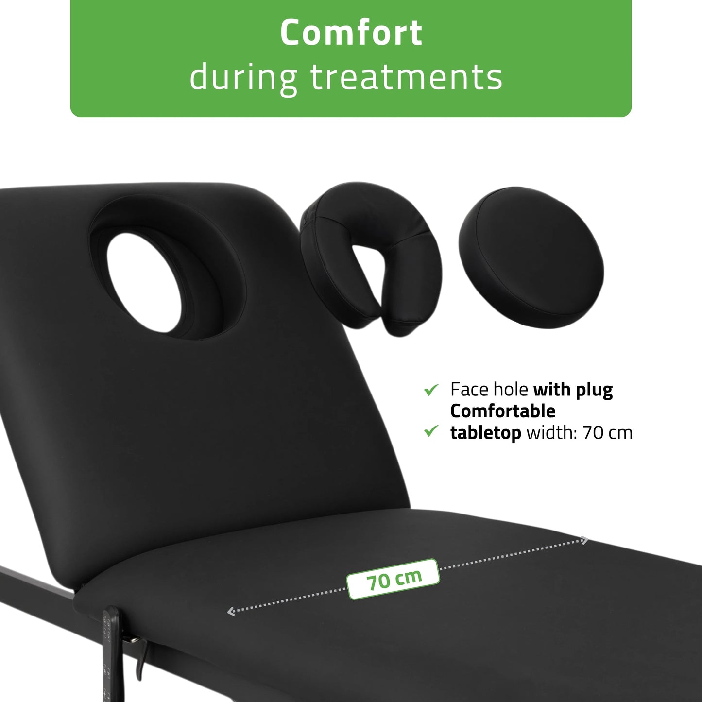Electric treatment table Estella ERGO 2, k715 black – 2 motors