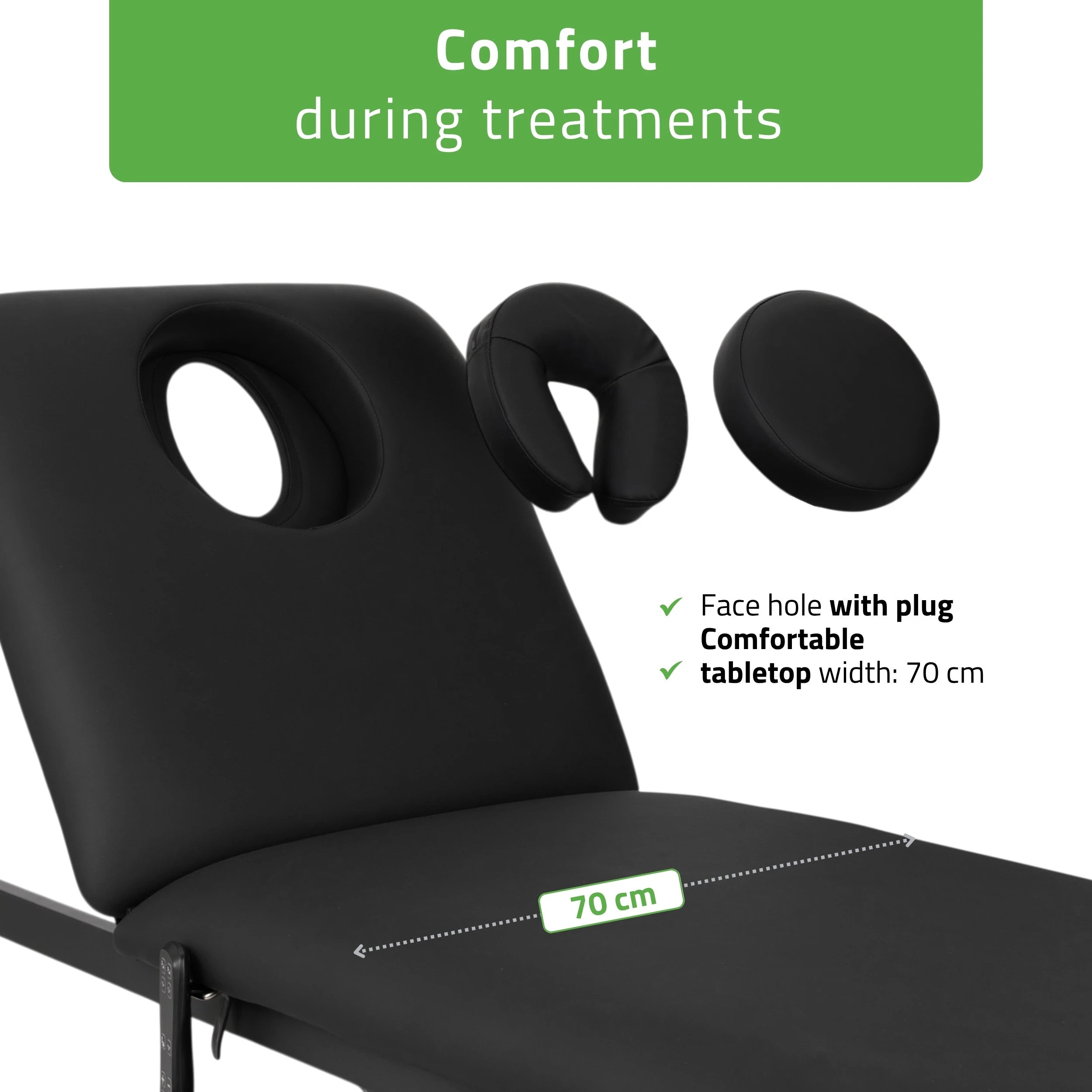 Electric treatment table Estella ERGO 2, k715 black – 2 motors