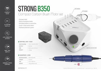Saeshin Strong B350/H350 Manicure Nail drill (Blue Handpiece)