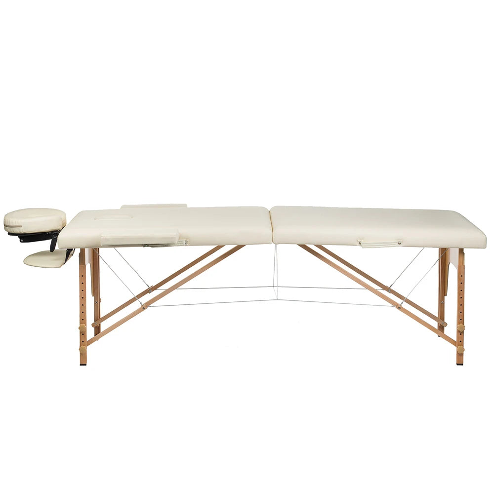 Folding massage table COMFORT 10, cream