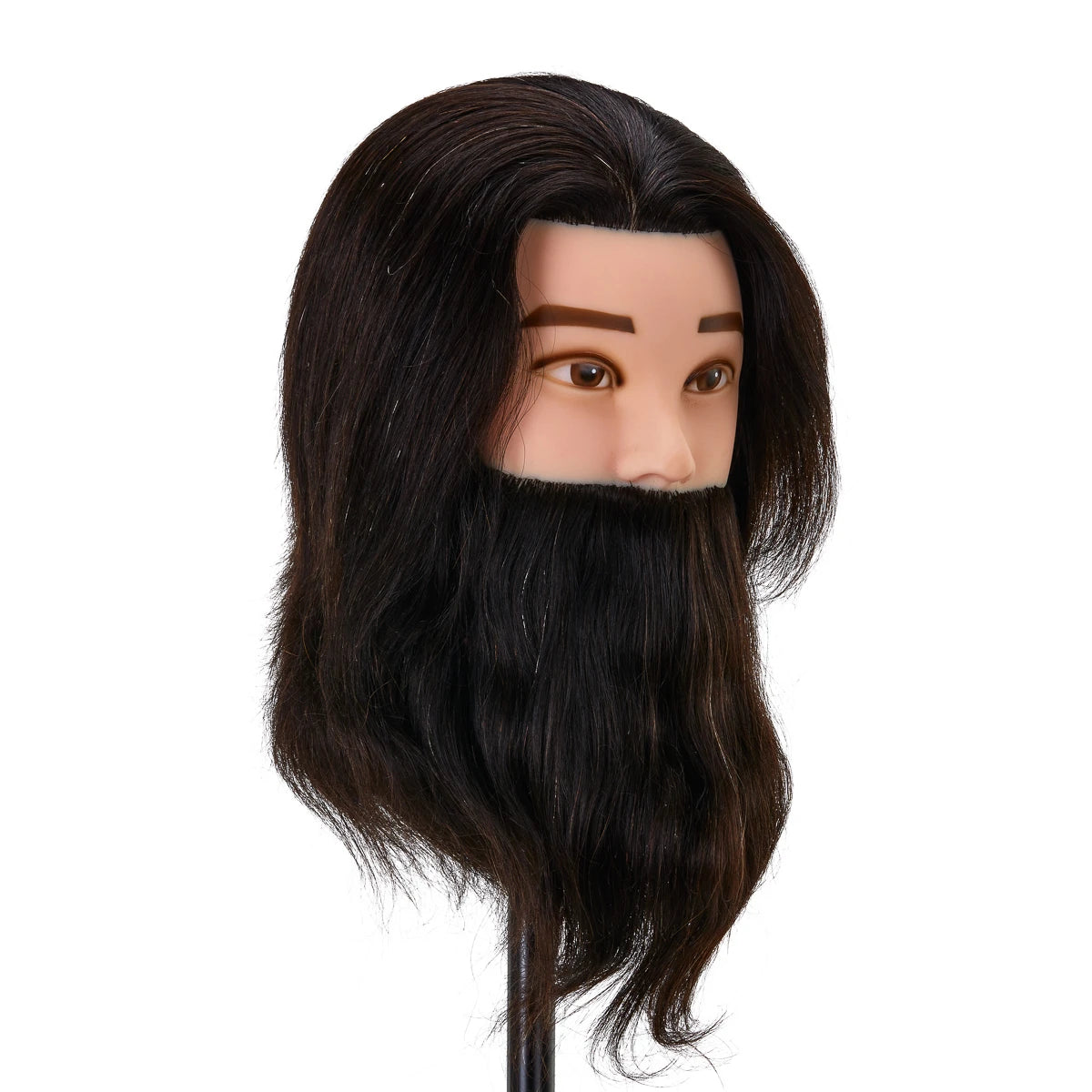 Gabbiano WZ4 beard training head, natural hair, color 1H, length 8"+6"