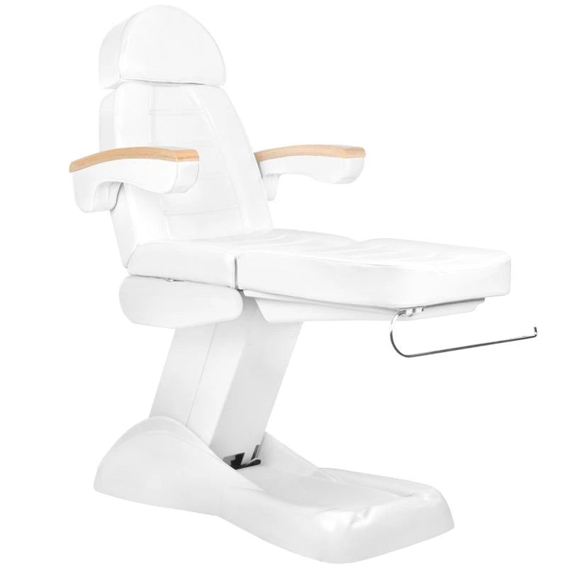 Beauty bed-couche LUX, 3 motors, white / beech
