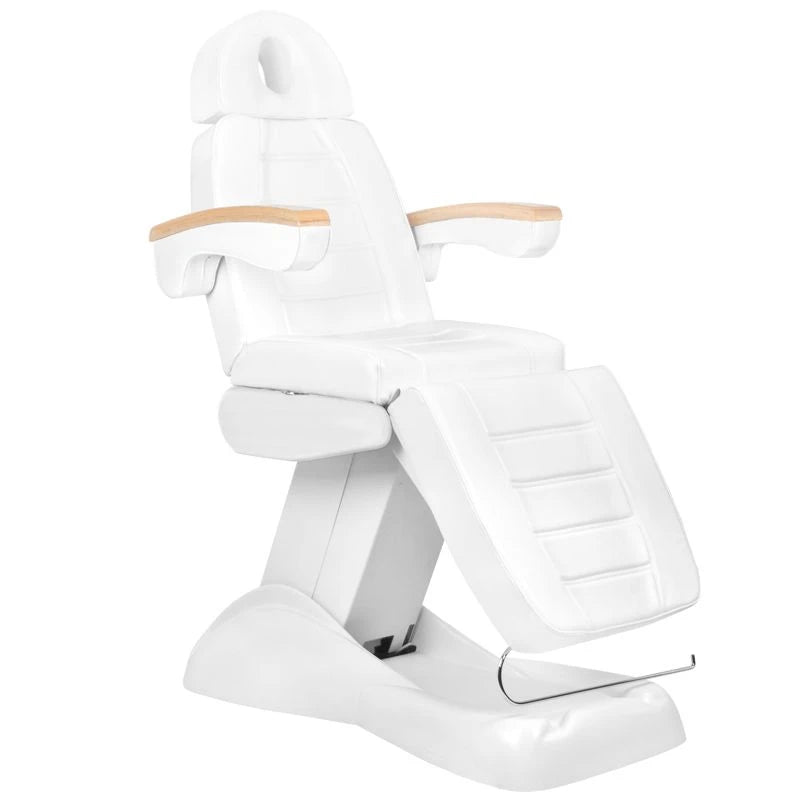 Beauty bed-couche LUX, 3 motors, white / beech