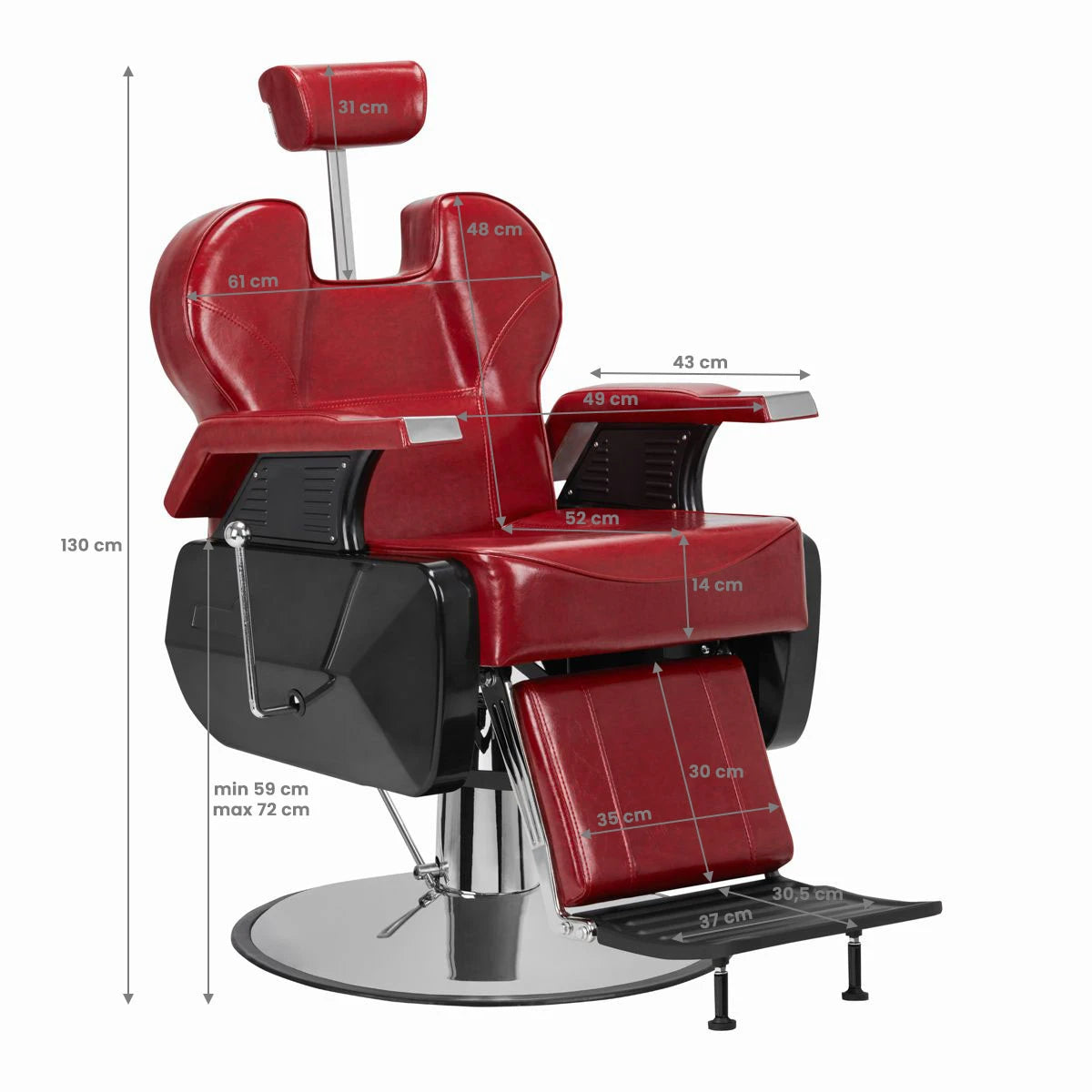 Barber Chair Hair System New York, red
