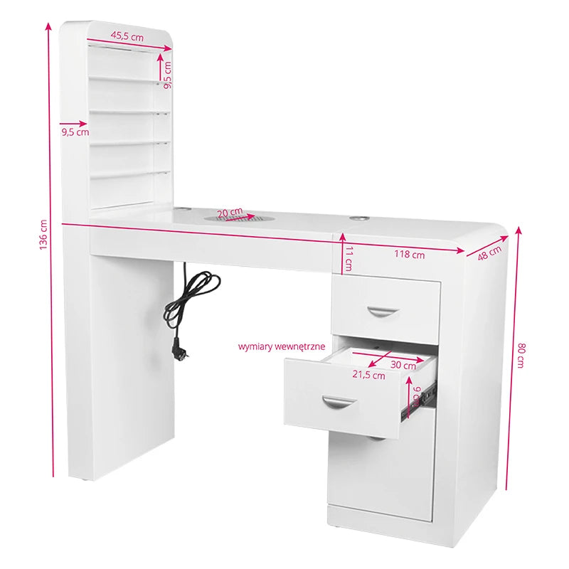 Cosmetic desk 310 white right
