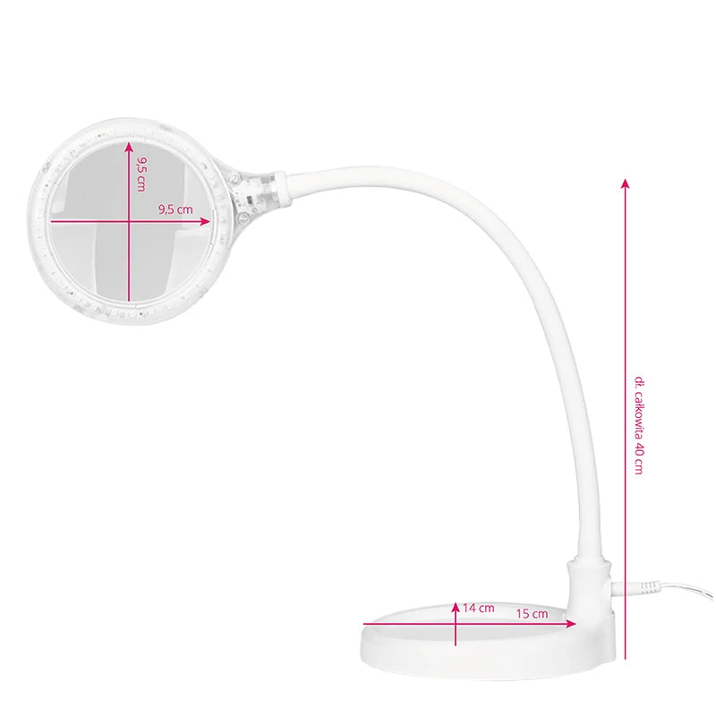 Elegant 2014-2r 30 led magnifier lamp smd 5d with a stand and a clip on the desk
