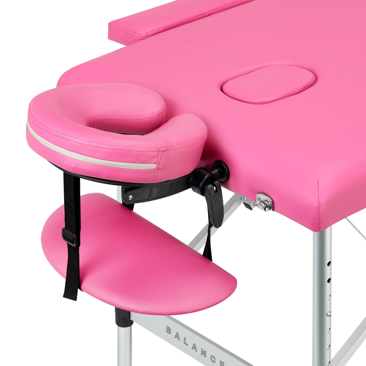 BALANCE aluminium folding massage table 2 segment pink