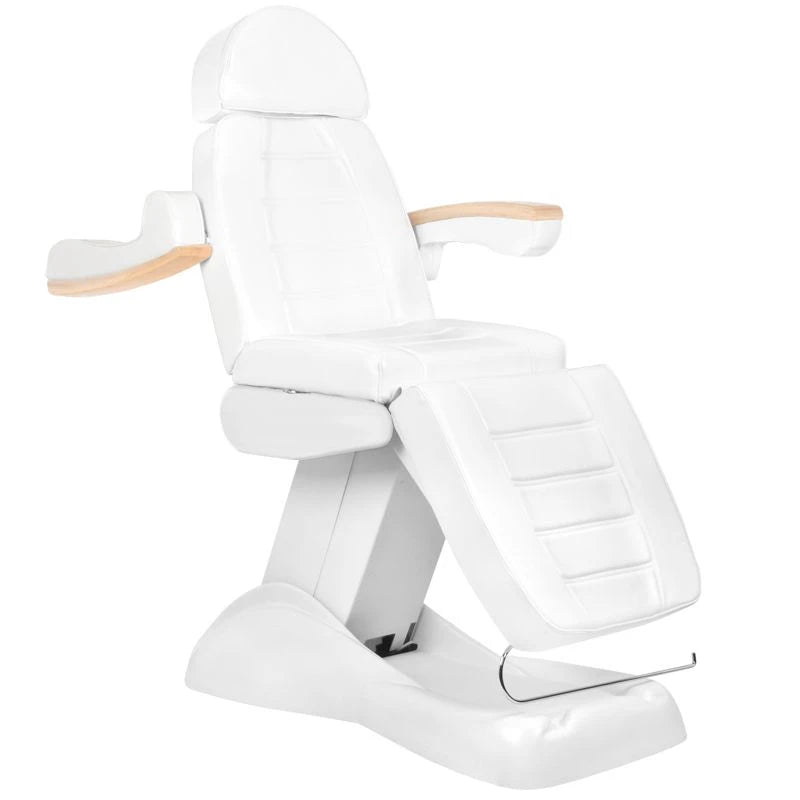 Beauty bed-couche LUX, 3 motors, white / beech