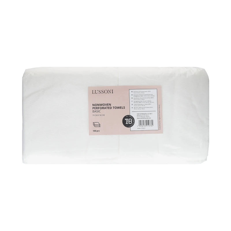 LUSSONI Perforated Nonwoven Towels BASIC, 70 cm x 50 cm, 100 pcs