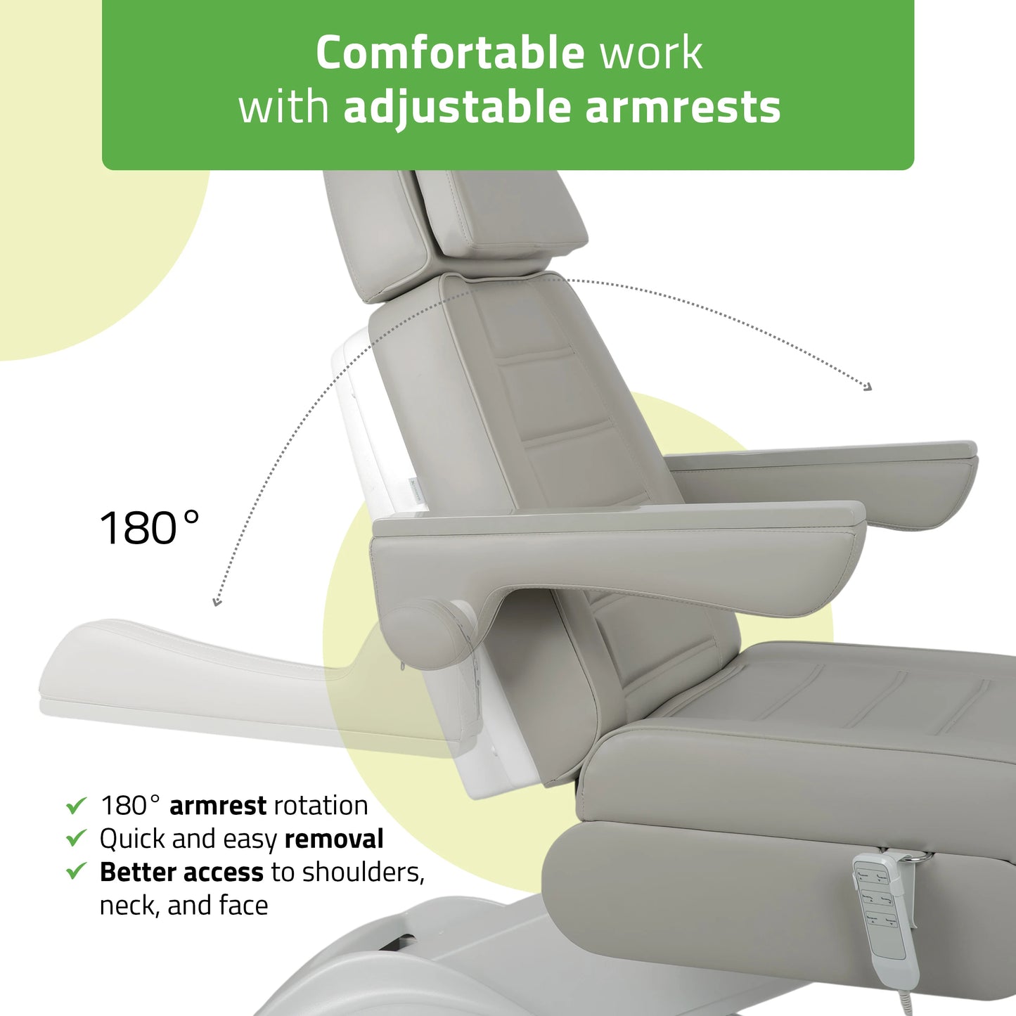 Electric beauty chair Leo PRO 4 Comfy Base 522 Grey