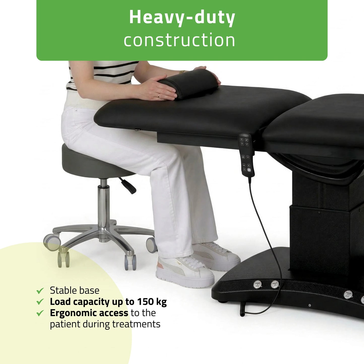 Electric treatment table Estella ERGO 2, k715 black – 2 motors
