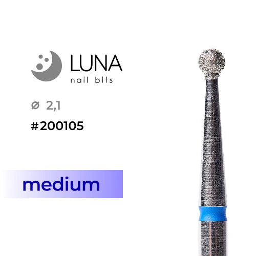Diamond Ball Drill Bit 2.1mm, Medium Grit (Blue)