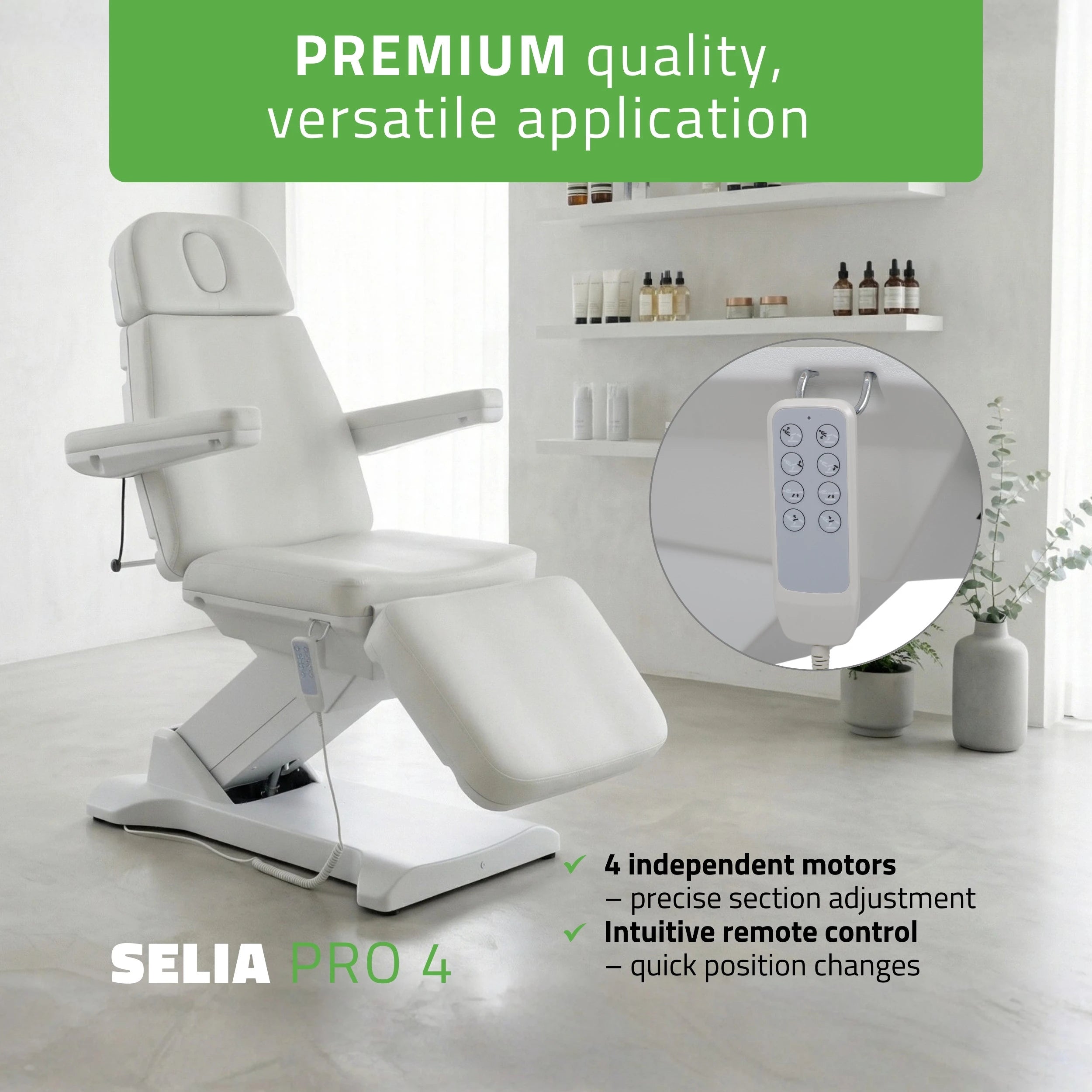 Electric beauty chair Selia PRO 4 Touch Core k329 grey